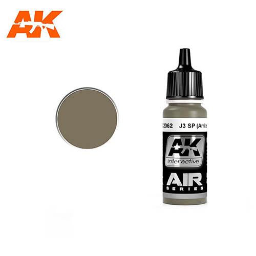 AK Interactive AK2062 Air Series J3 SP Amber Grey Acrylic Paint - 17mL Bottle for Scale Model Painting & Miniature Airbrushing