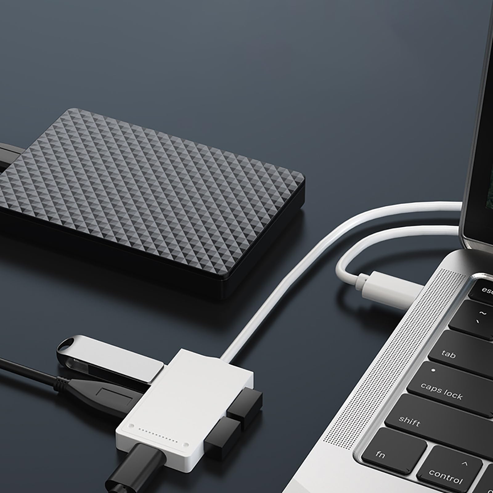 YIGZYCN 4-Port USB Hub with 1 USB 3.0 & 3 USB 2.0 Ports - High-Speed Data Transfer USB Docking Station for Laptop, PC, Mac - Includes Power Adapter for Stable Charging - Perfect for Home Office, Gaming & Work Setup