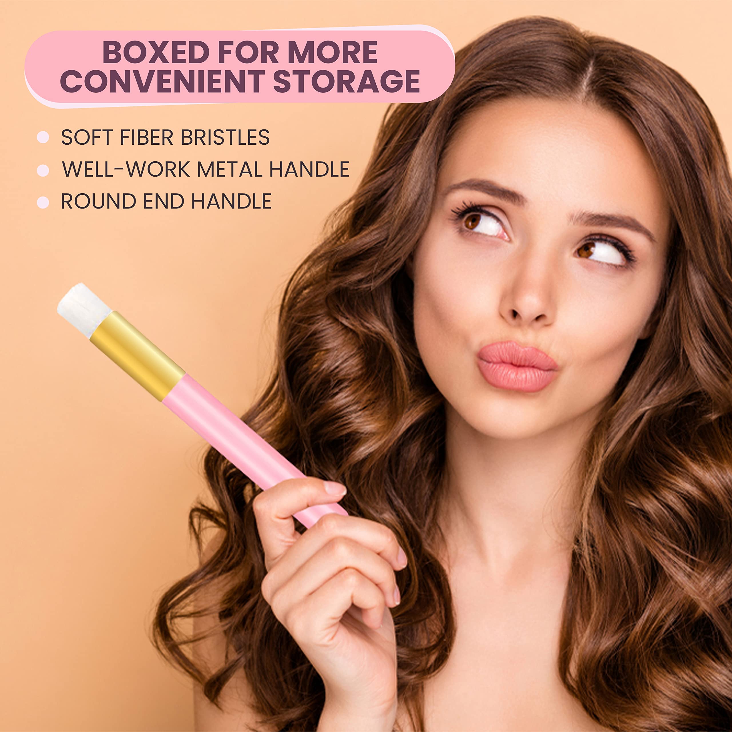 20pcs Pink Lash Shampoo Brush - Eyelash Extension Cleaner & Blackhead Remover for Makeup & Bath Care