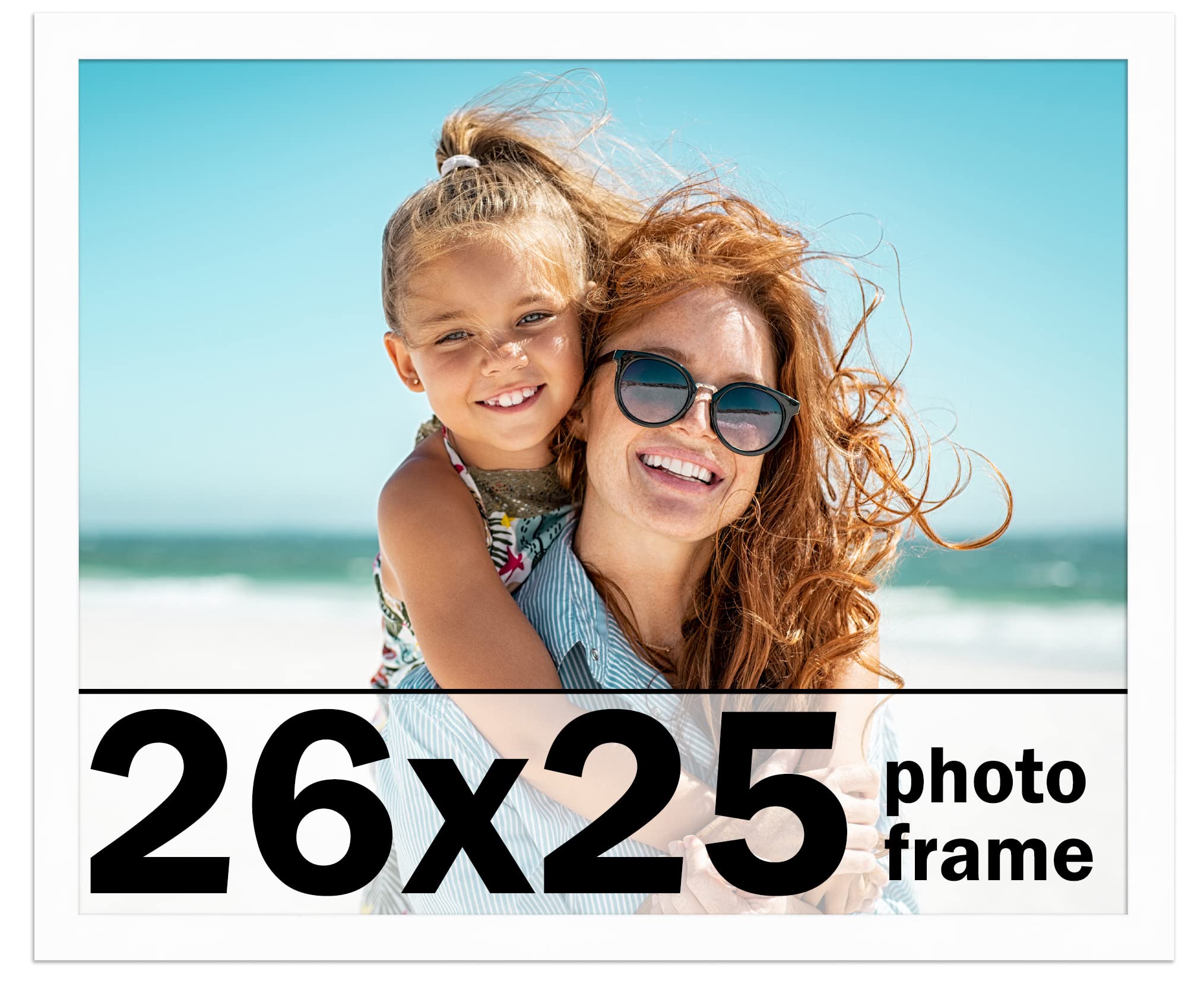 White Wood Picture Frame 26x25 Inches - Premium Artwork Display for Home, Office & Gallery Decor | Perfect for Photos, Paintings & Wall Art