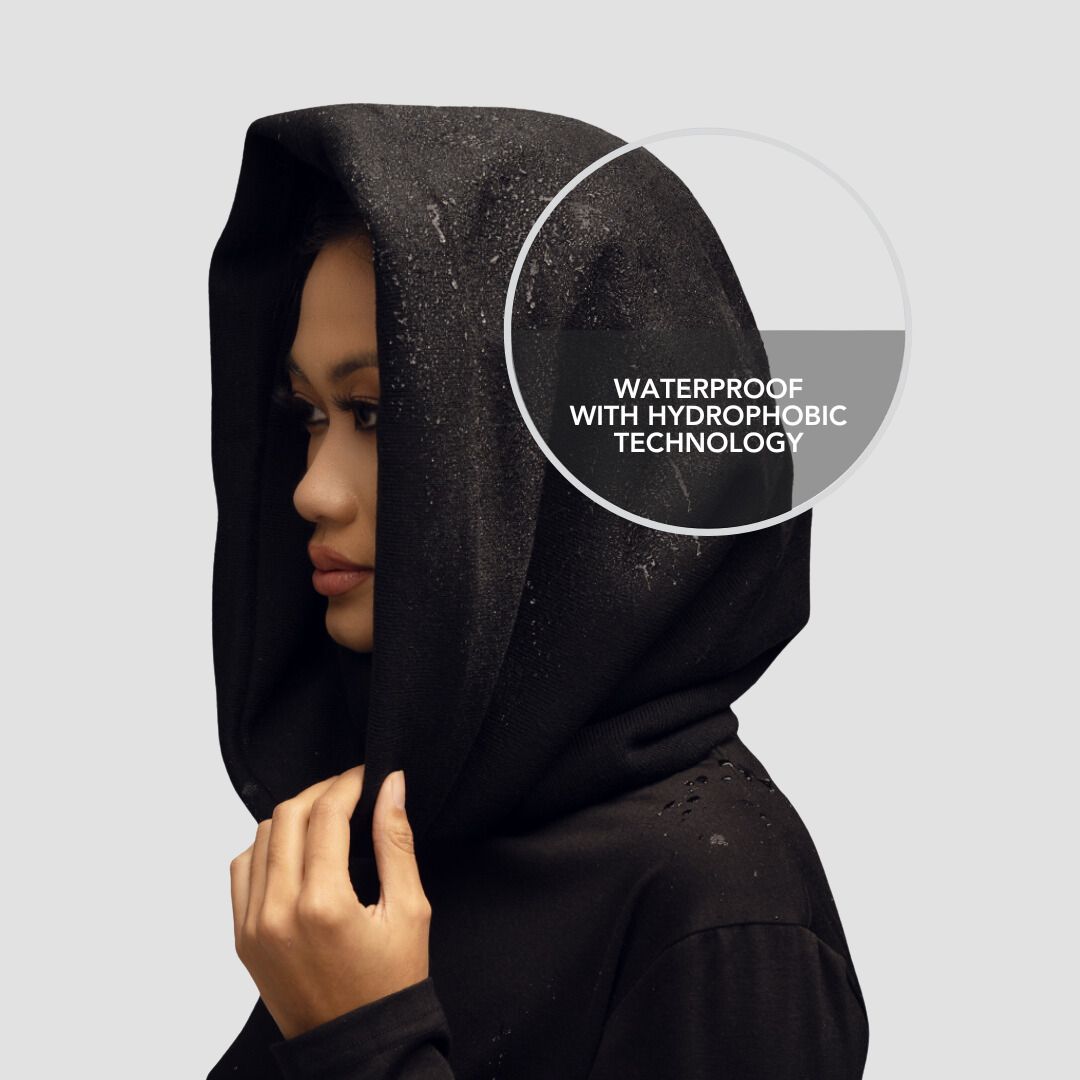 Waterproof Satin Lined Hairbrella Infinity Rain Scarf - Stylish Hair Protection for Rainy Days & Outdoor Activities