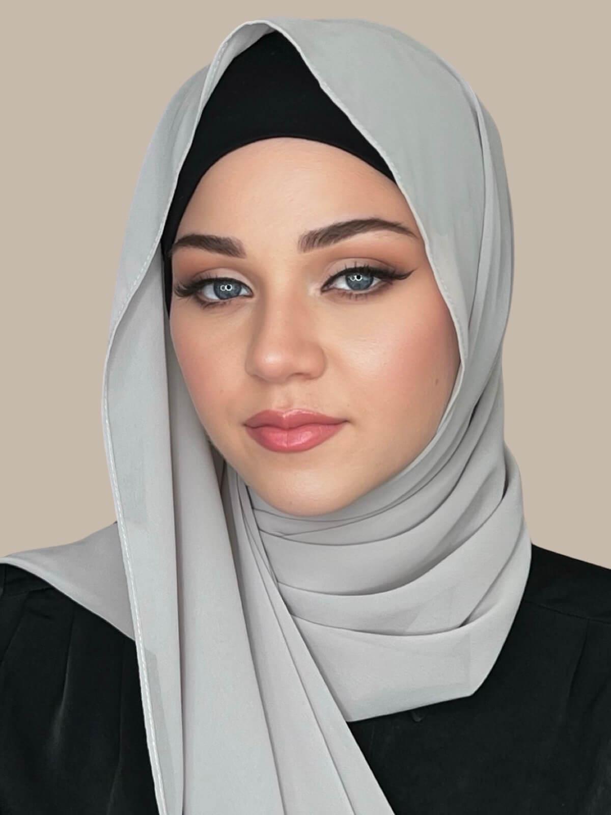 Premium Light Taupe Chiffon Hijab - Soft & Breathable Luxury Scarf for Women - Perfect for Daily Wear, Prayer, and Special Occasions