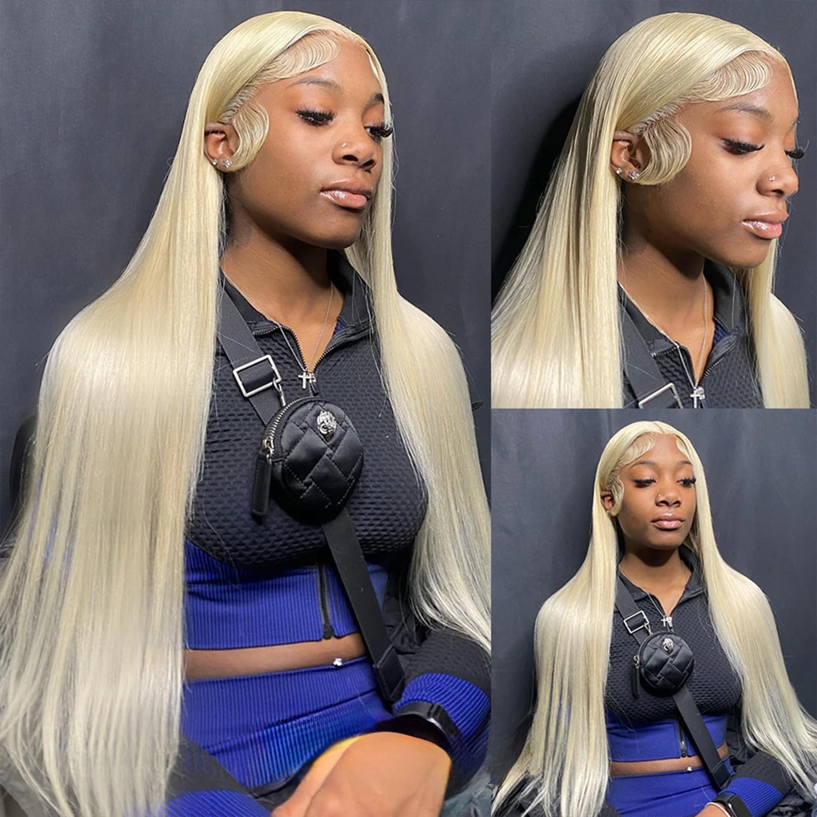 Besteffie 613 Blonde Lace Front Wigs Human Hair 32 Inch - 13x4 Straight Blonde Wigs with Pre Plucked Hairline & Glueless Design - 180% Density Brazilian Virgin Hair for Daily Wear, Cosplay, and Special Occasions