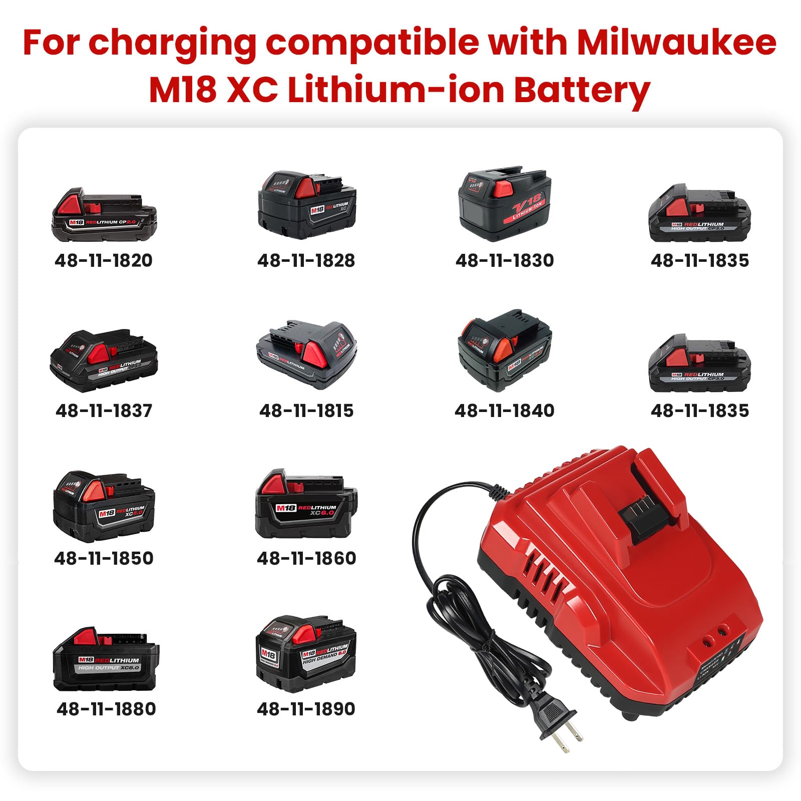 Milwaukee M18 Rapid Battery Charger Station - Fast Charging for Milwaukee 18V Lithium Batteries | Perfect for Power Tools, Job Sites & DIY Projects