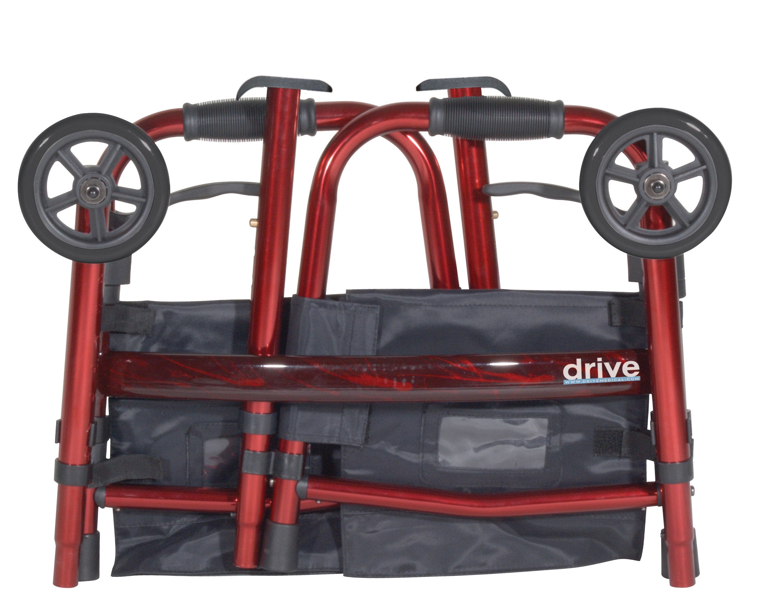 Lightweight 5-Wheel Folding Travel Walker with Adjustable Height - Portable Mobility Aid for Seniors & Adults - Perfect for Indoor/Outdoor Use, Shopping, and Air Travel