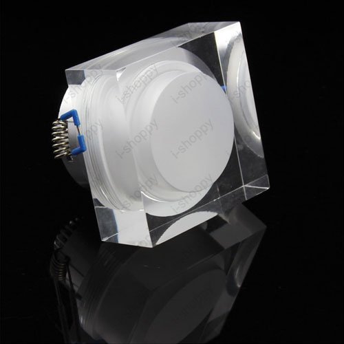 3W Square Dimmable LED Recessed Ceiling Light - Acrylic Panel, Energy Saving Downlight for Kitchen, Bathroom & Living Room Lighting