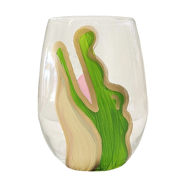 Hand Painted Wine Glass Set - Elegant Elevated Design for Parties, Weddings & Home Decor | Unique Gift for Wine Lovers