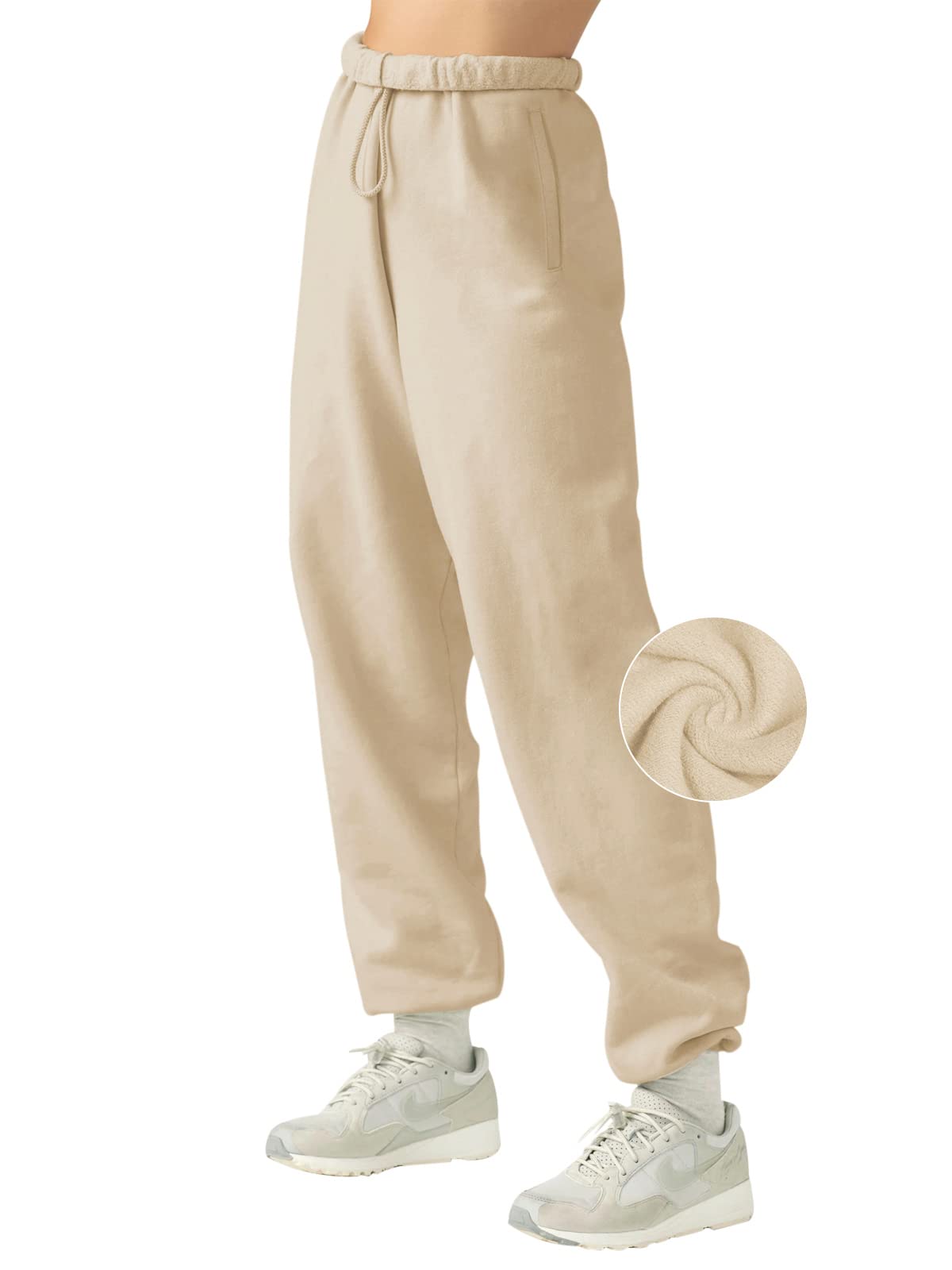 LASLULU Women's High Waisted Fleece Joggers - Soft Athletic Lounge Sweatpants with Pockets for Yoga, Running & Casual Wear