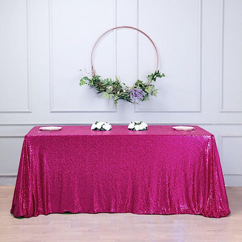 90x156 Inch Sparkling Sequined Rectangular Tablecloth for Wedding, Party, Banquet & Holiday Decor - Elegant Dining Table Cover for Special Occasions