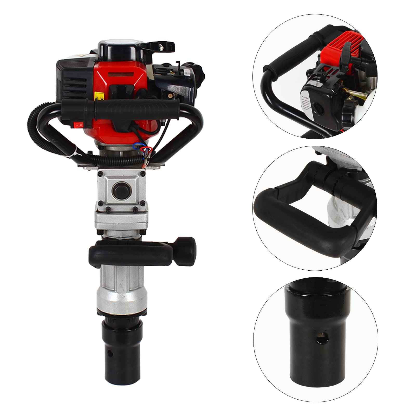 32.7CC 2-Stroke Gas Powered T-Post Driver - Portable Handheld Fence Post Pounder with Air Cooling System - 900W High Power for Garden Fence, Farm & Ranch Installation (US Stock) - Perfect for DIY Landscaping, Agricultural Fencing & Property Boundary Setup