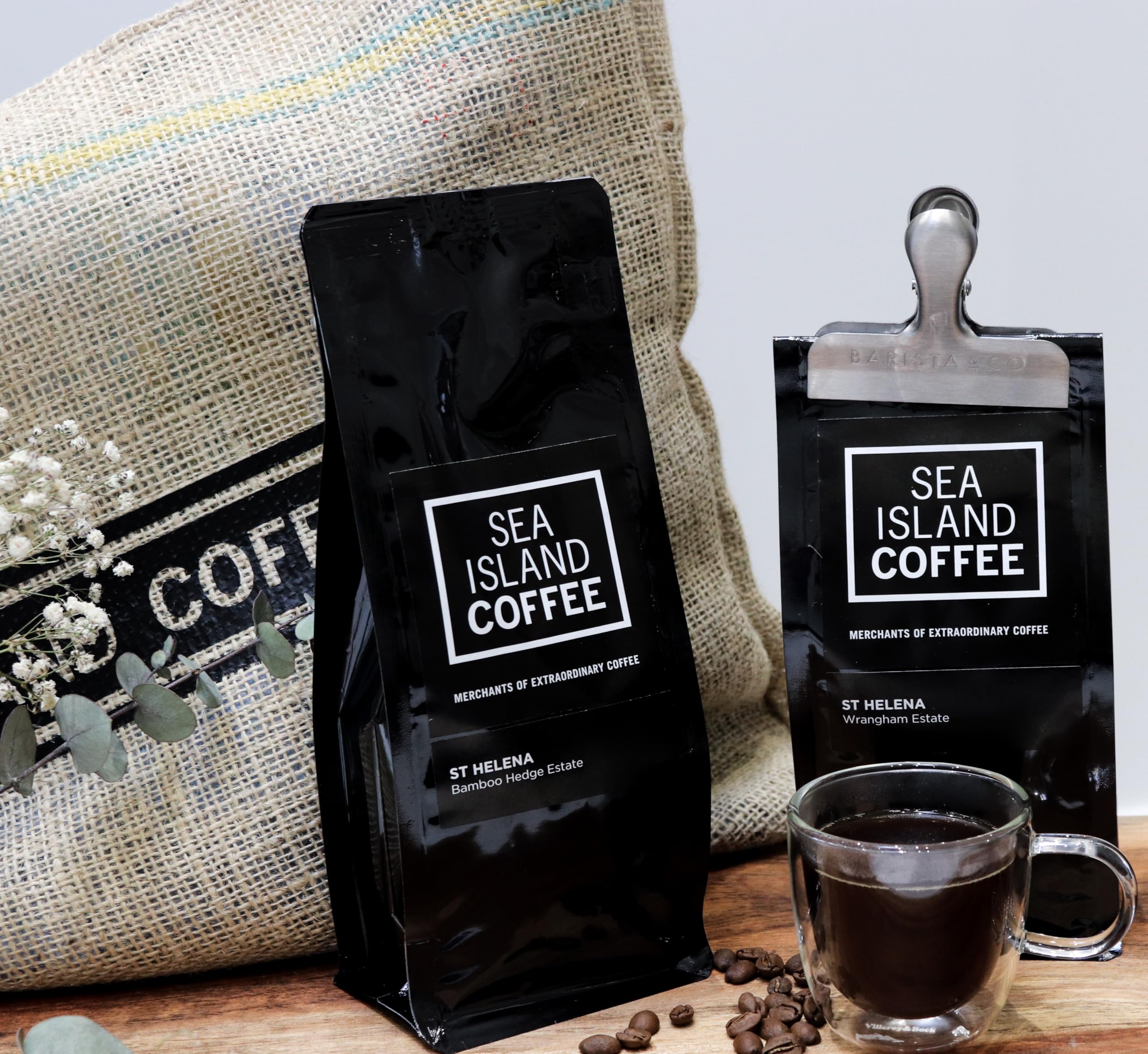 Premium Sea Island Coffee - St Helena Bamboo Hedge Estate Whole Bean (250g Tin) | Gourmet Coffee for Home Brewing, Office & Gifting