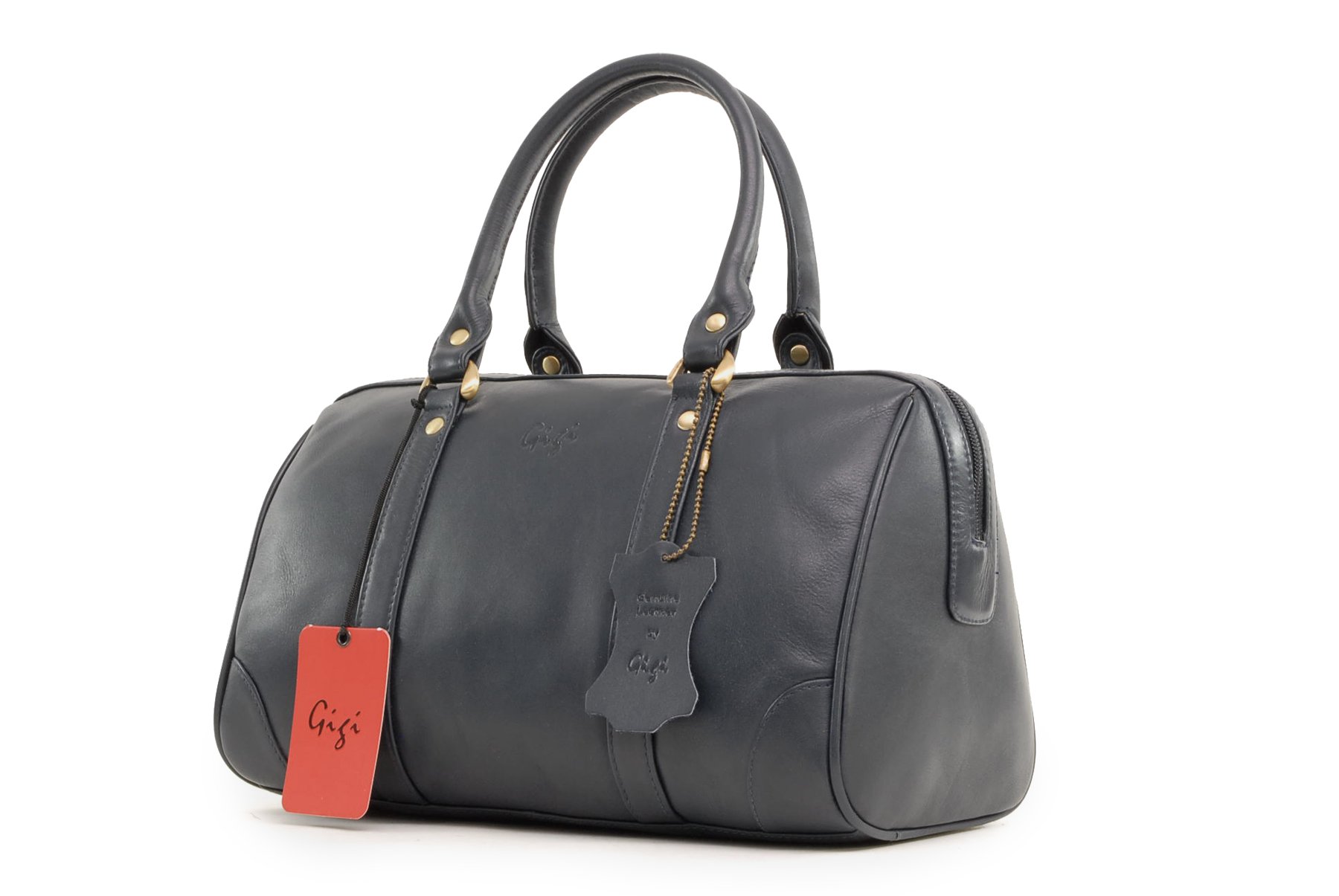 Gigi Women's Leather Top Handle Bag - Medium Ladies Handbag with Detachable Crossbody Strap & Heart Keychain Charm - Othello 5067 - Perfect for Work, Travel, and Everyday Use