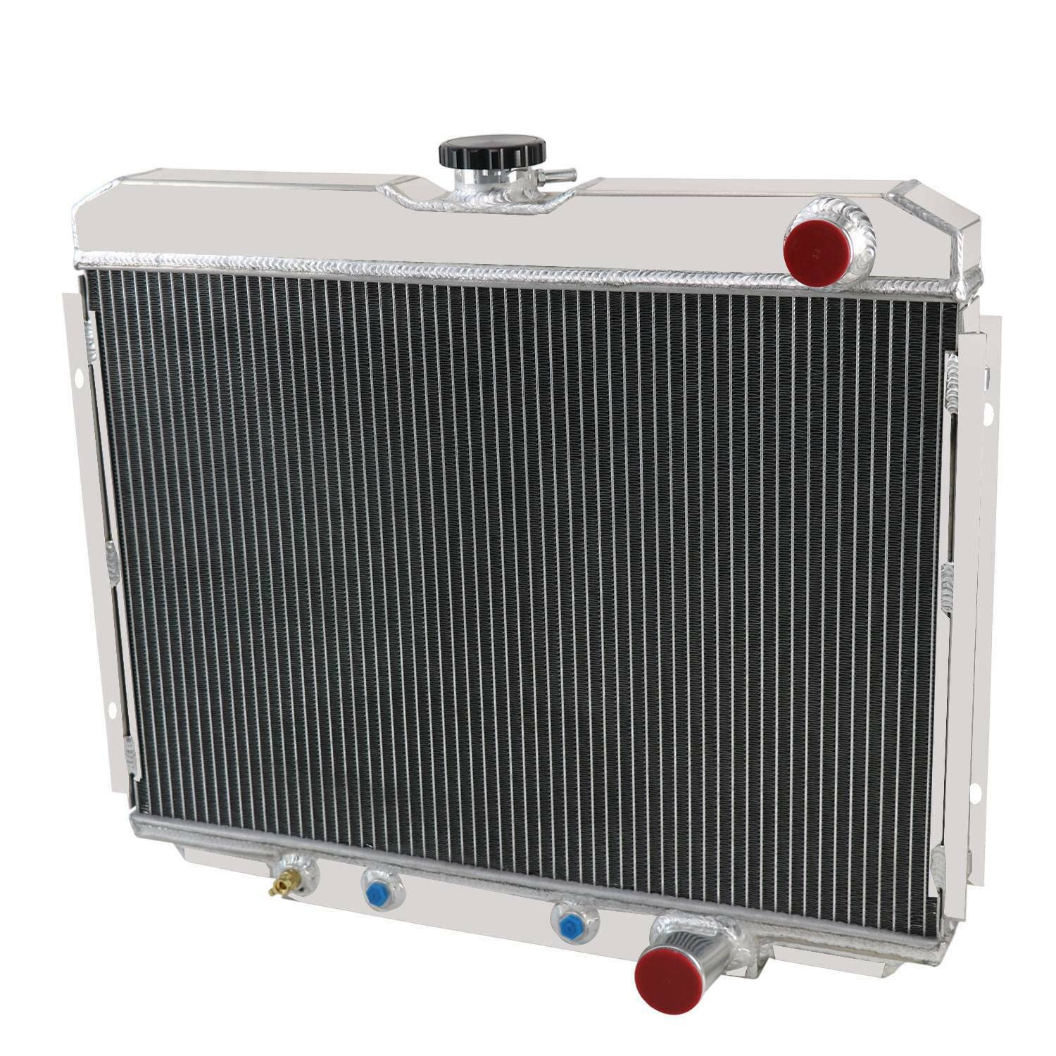 High-Performance 4-Row Aluminum Radiator for 1967-1970 Ford Mustang, Fairlane, Ranchero & Mercury Cougar 4.7L 5.0L 5.8L V8 - Complete Cooling Kit with Shroud, Fan & Relay - Perfect for Classic Car Restoration & Hot Rod Upgrades