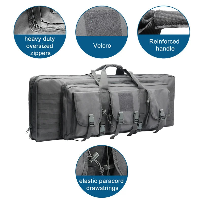 Tactical Double Rifle Case - Durable Waterproof Gun Bag for Hunting & Shooting Range - Perfect for Outdoor Adventures & Firearm Storage