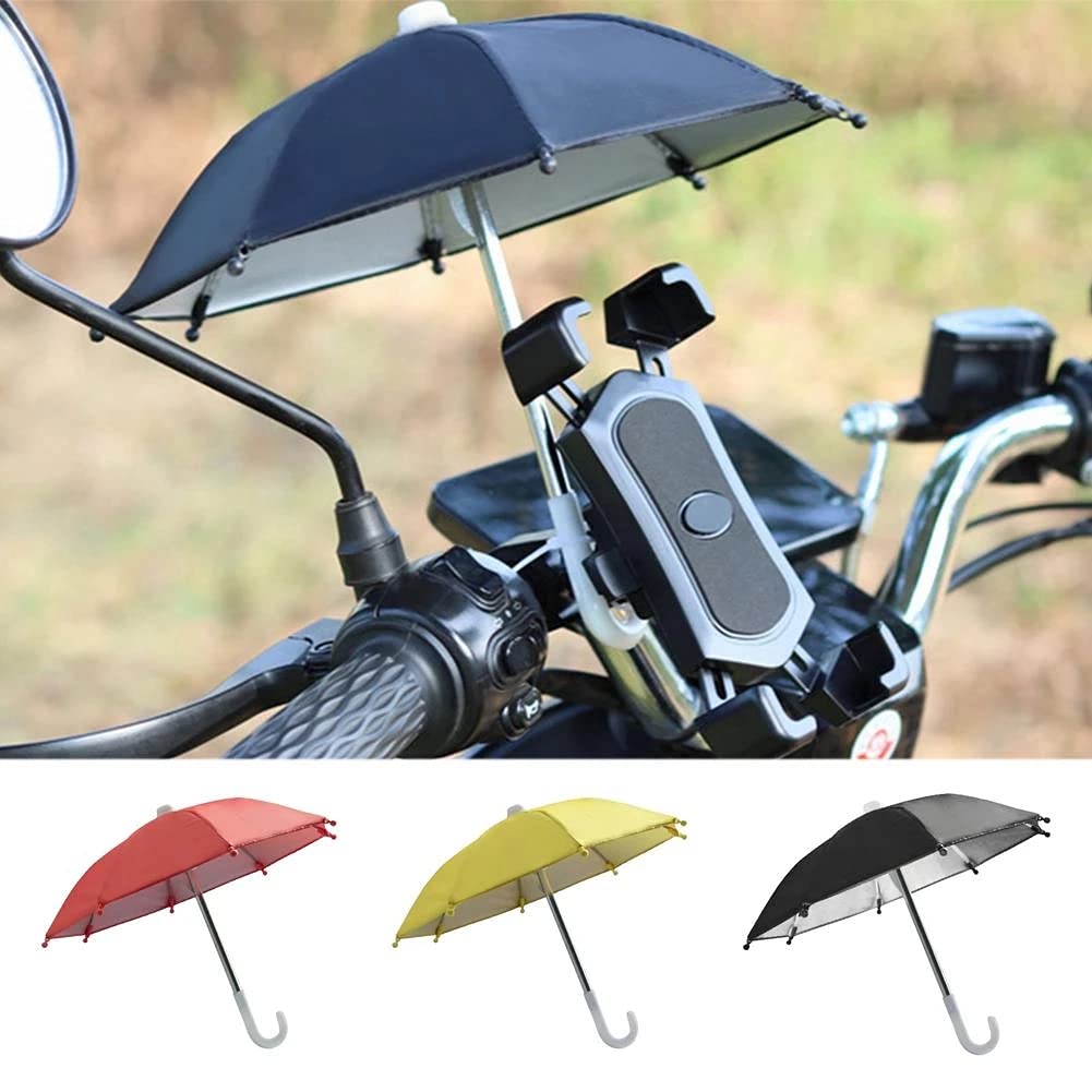 Waterproof Motorcycle Handlebar Phone Holder with Sun Shade - Portable Umbrella Mount for Smartphones (Pink) - Perfect for Outdoor Riding, Cycling & Adventure Sports