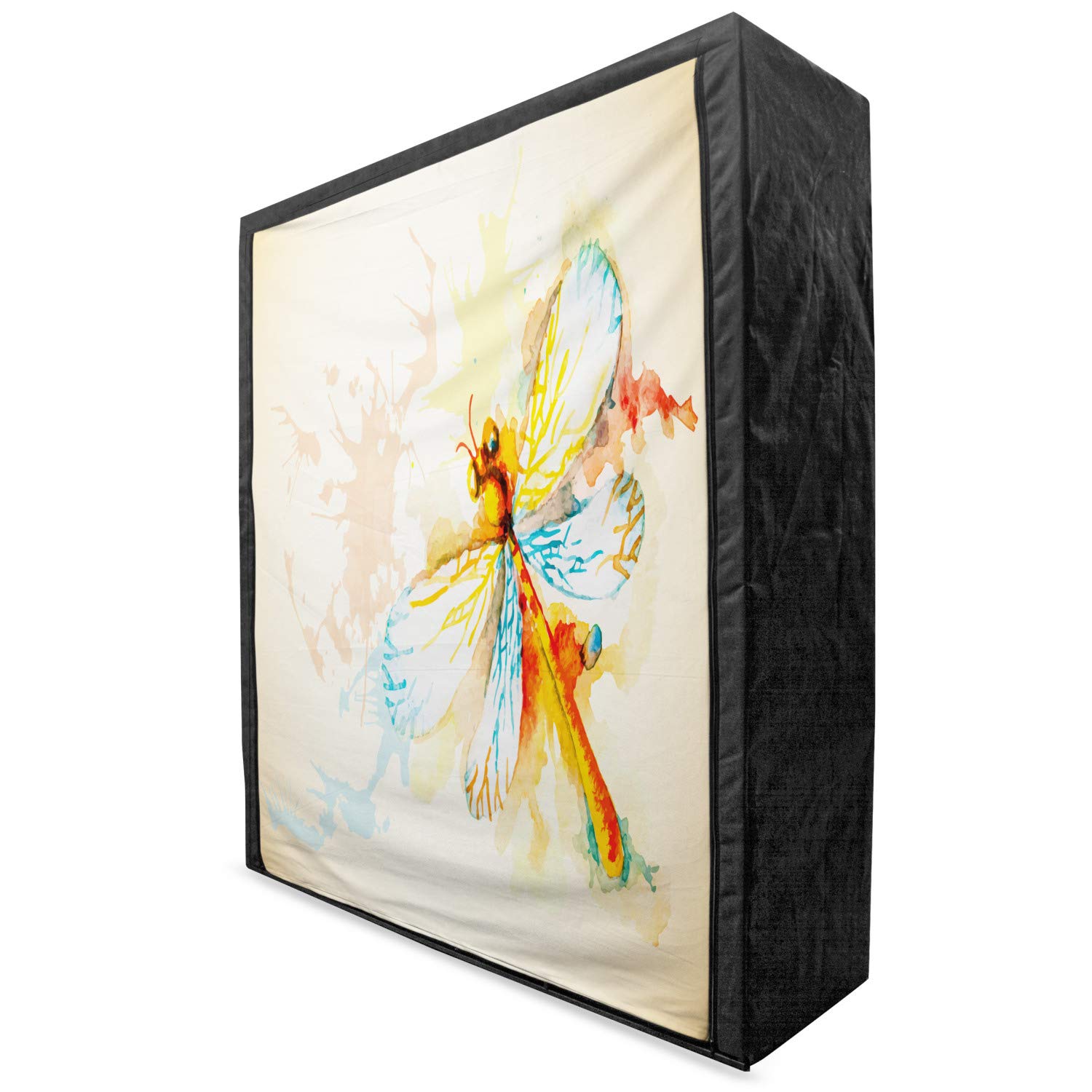Ambesonne Colorful Portable Fabric Wardrobe - Watercolor Splash Abstract Art Design, 59
