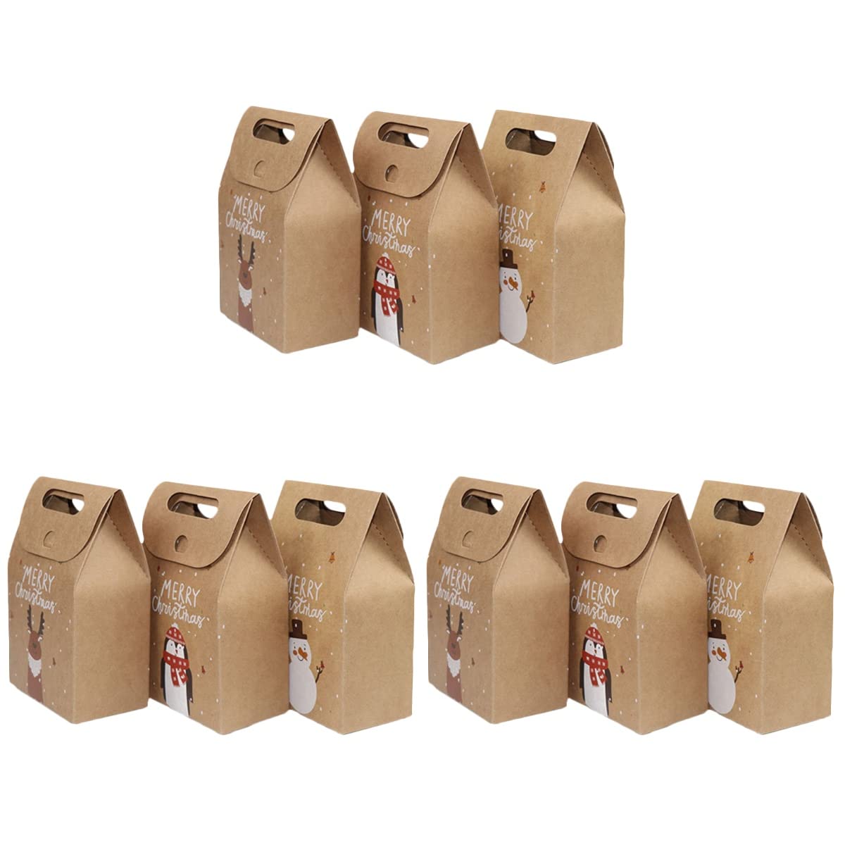 DOITOOL 72-Piece Retro Candy Cookie Kraft Paper Bags with Handles - Christmas Gift Packaging, Party Favor Boxes, Festive Cartoon Chocolate Holders - Perfect for Holiday Decorations, Birthday Parties & Wedding Favors