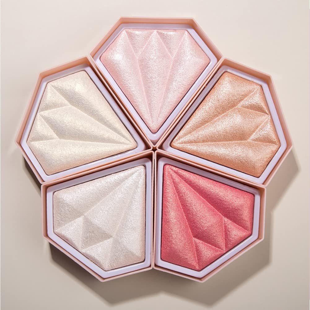 Waterproof Long-Lasting Highlighter Powder - Shimmering Makeup Foundation & Concealer (#05) for Contouring, Highlighting & Glowing Skin | Perfect for Day, Night & Special Occasions