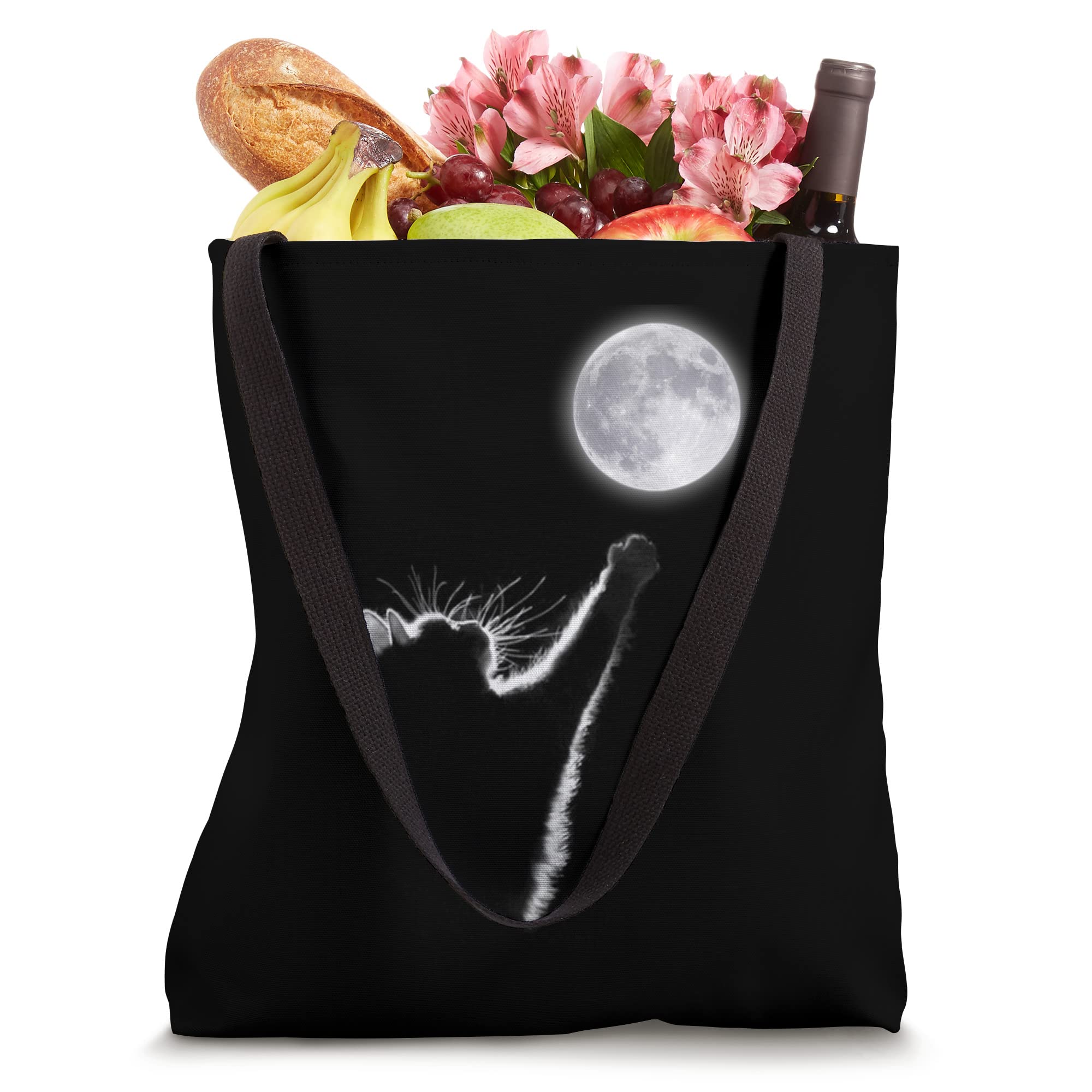 Stylish Cat and Moon Tote Bag for Women, Girls & Kids - Perfect Gift for Cat Lovers | Cute Kitty Mom Purse for Shopping, Beach & Daily Use