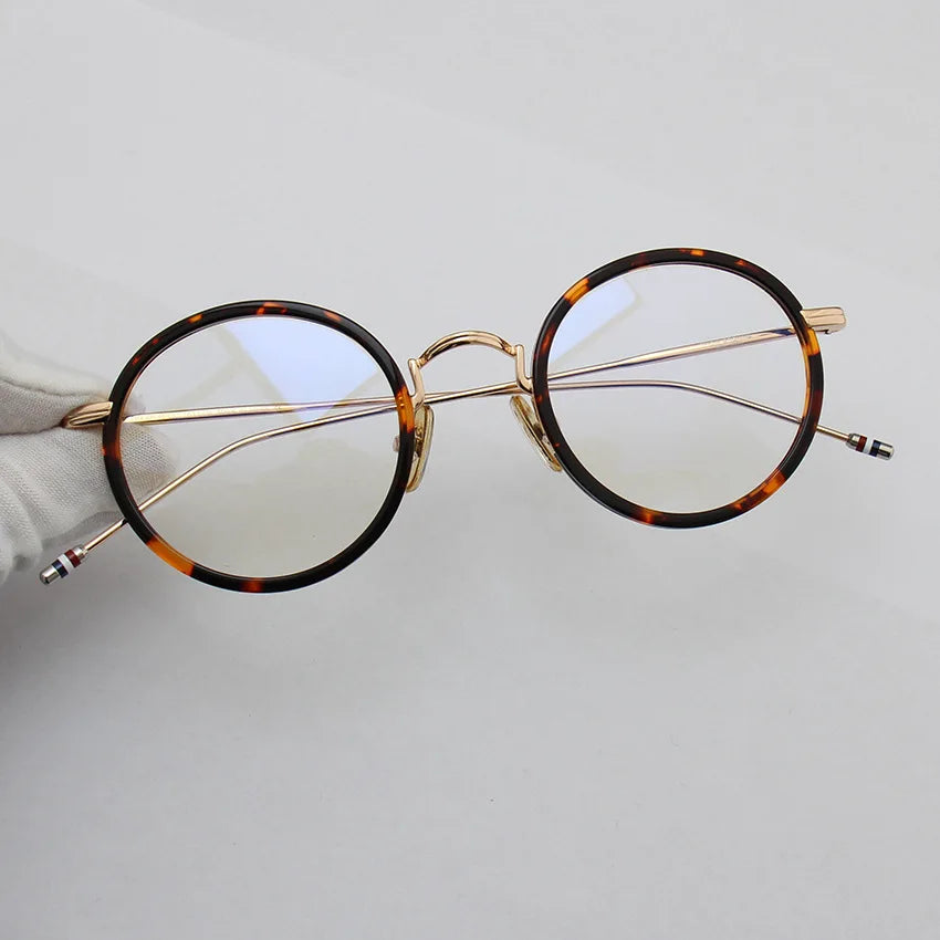 Stylish Black Unisex Acetate & Alloy Round Eyeglasses Frame X906 - Perfect for Reading, Work, and Fashion Accessories