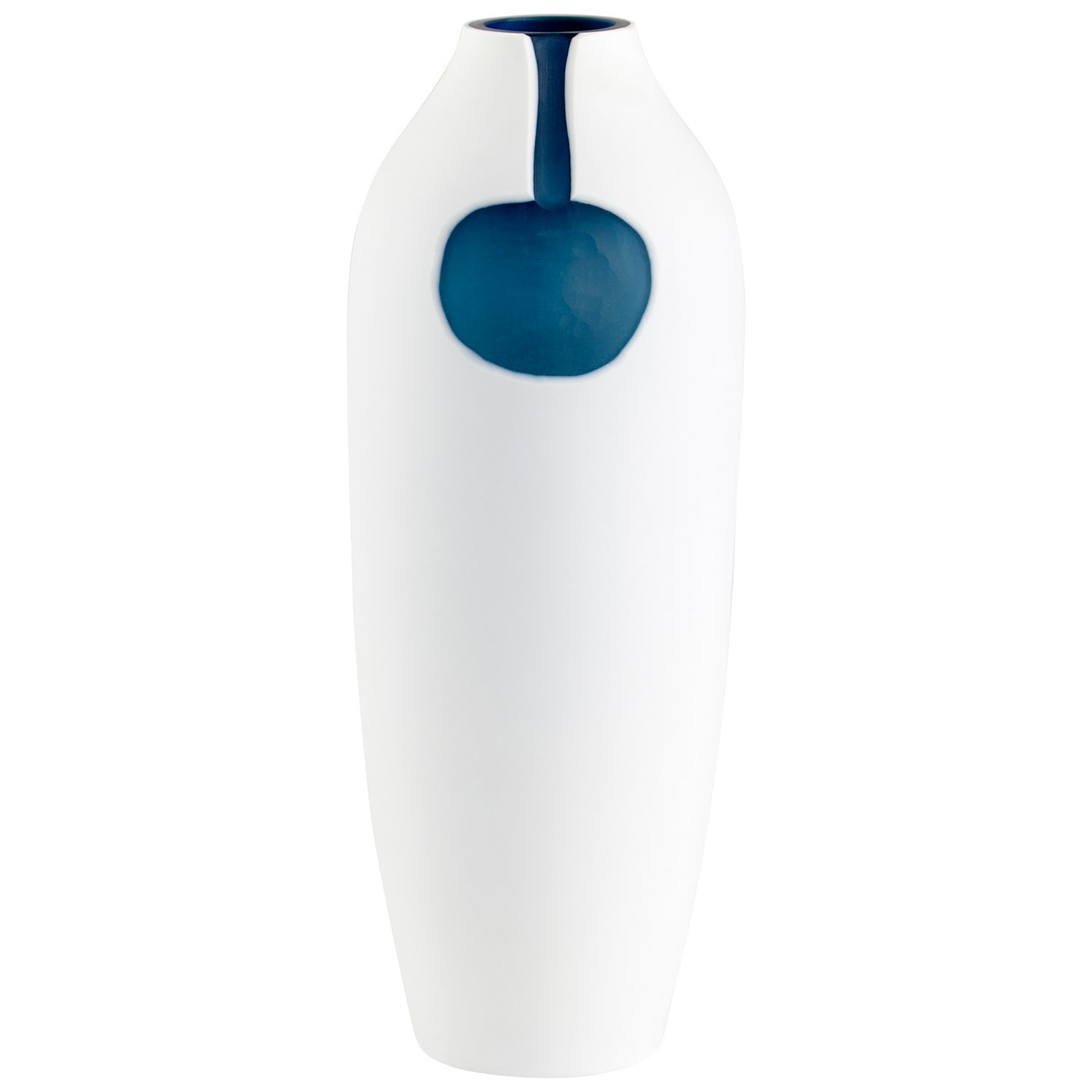 Cyan Design 11109 Oracle Vase - Large Blue and White Ceramic Vase for Home Decor, Living Room Centerpiece, Wedding & Event Floral Arrangements