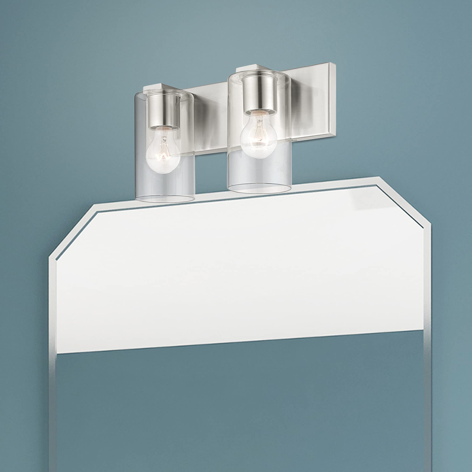 Livex Lighting Brushed Nickel Bathroom Vanity Sconce - Modern Wall Light Fixture for Bathroom, Powder Room & Dressing Area