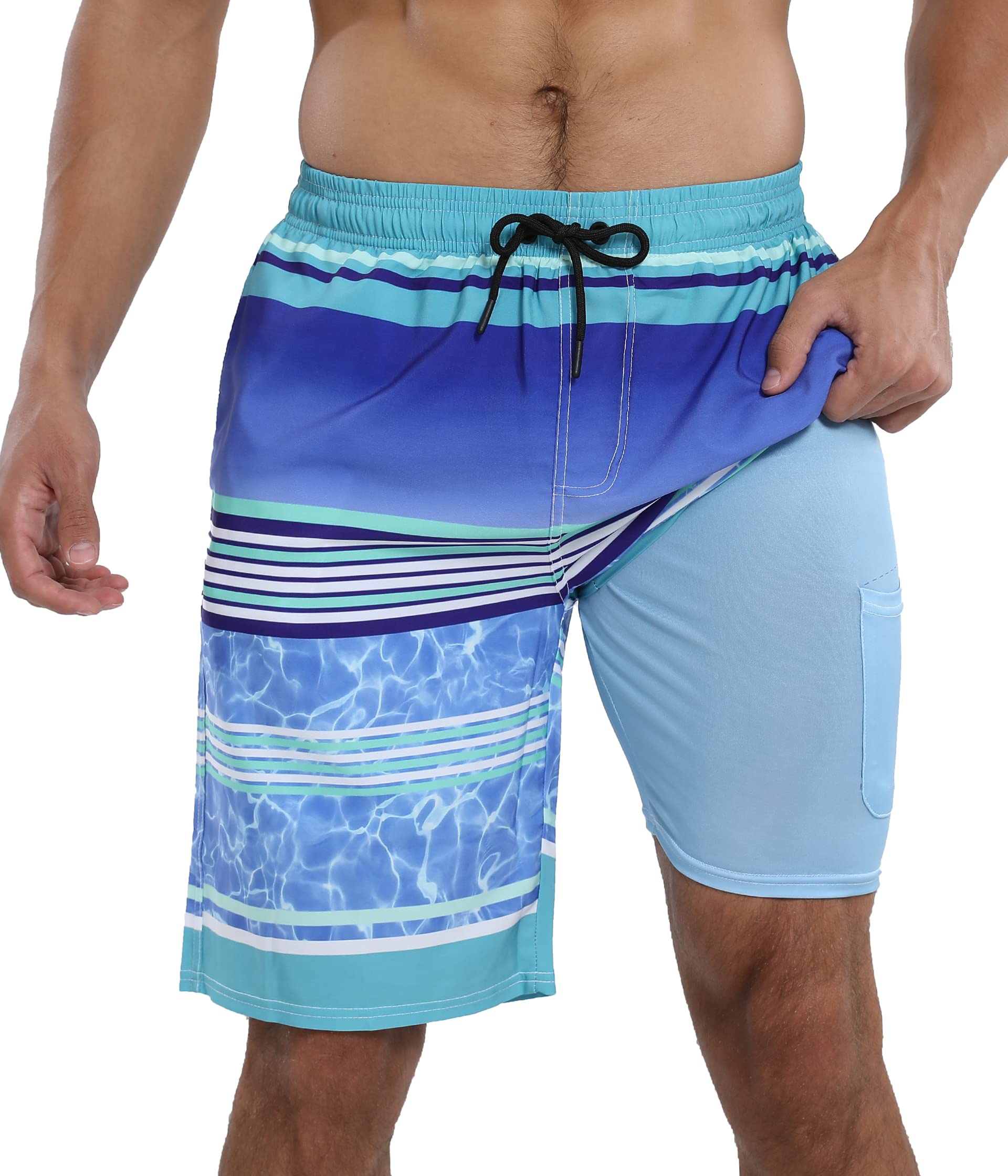 **XSKJY Men's Quick Dry Swim Trunks with Compression Liner - Lightweight Beach Shorts for Swimming, Surfing & Summer Sports - Perfect for Pool, Ocean & Water Activities**