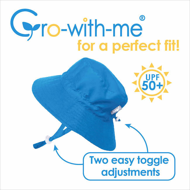Jan & Jul Aqua Dry Bucket Sun Hat for Kids - Blue Plaid UV Protection Outdoor Beach & Pool Hat for Boys & Girls