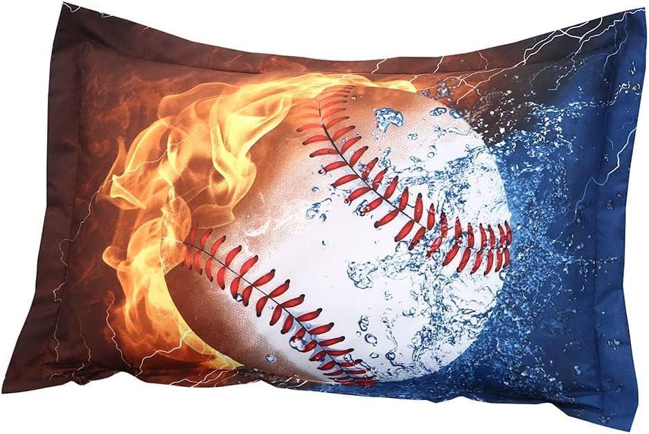SDIII 3-Piece Baseball Comforter Set Full Size - Soft Microfiber Sports Bedding for Boys, Girls, Kids & Teens - Perfect for Bedrooms, Dorm Rooms & Baseball Fans