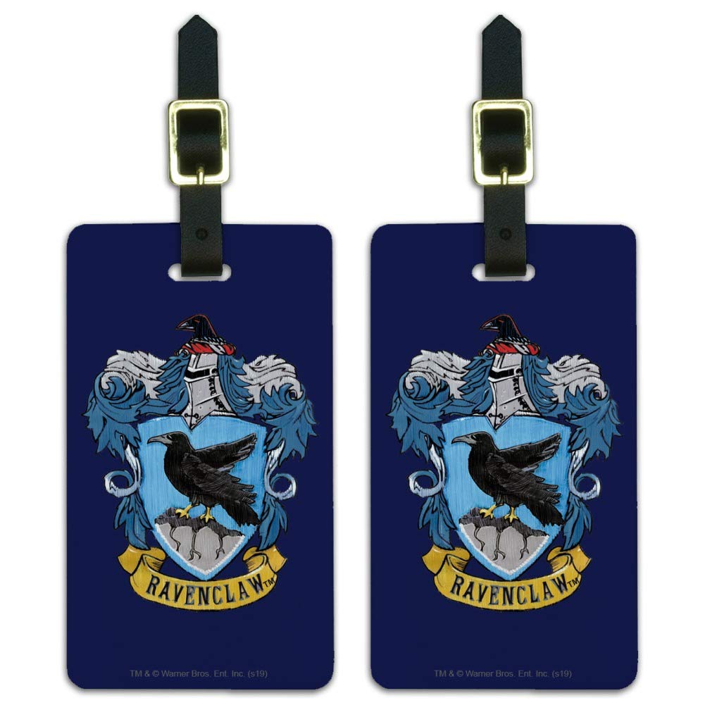 Harry Potter Ravenclaw Painted Crest Luggage ID Tags - Set of 2 Waterproof Travel Accessories for Carry-On Bags, Suitcases & Backpacks | Perfect for Harry Potter Fans & Travel Enthusiasts