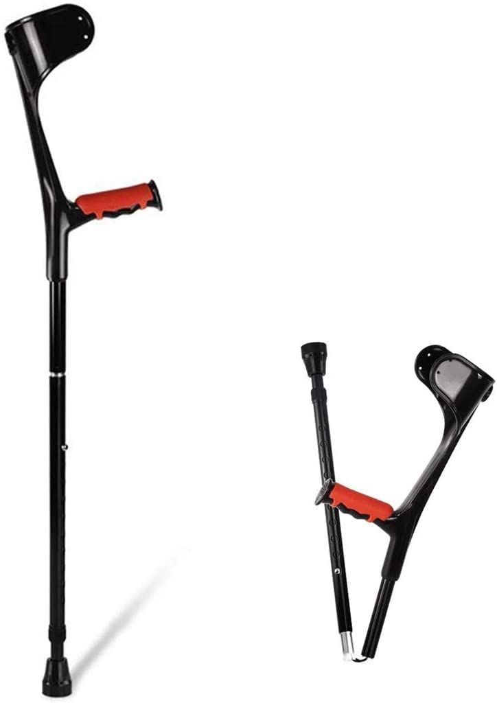 Adjustable Forearm Crutches for Adults - Telescopic Folding Medical Elbow Crutches with Arm Cuff, Portable Collapsible Mobility Aid for Fracture Rehabilitation & Walking Support - Ideal for Post-Surgery Recovery, Elderly Assistance & Daily Mobility Needs