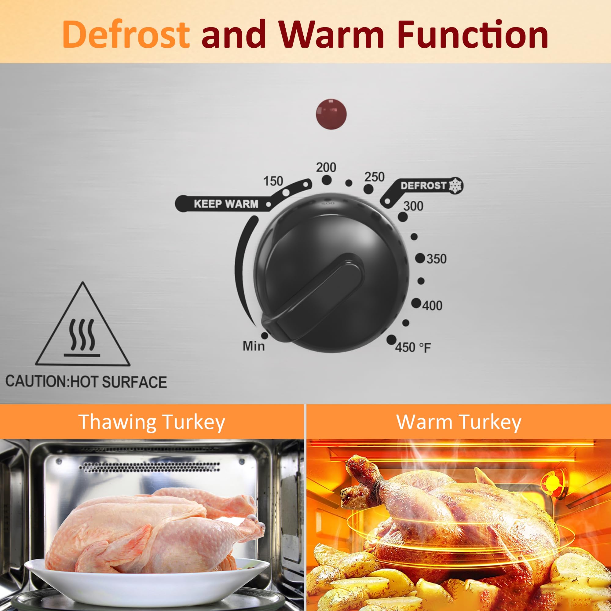 Sunvivi 20 Quart Electric Roaster Oven with Lid - Large Turkey Roaster with Removable Pan, Self-Basting Lid, Fast Heating & Thaw/Warming Setting - Perfect for Thanksgiving, Holiday Cooking, and Family Gatherings (Silver)