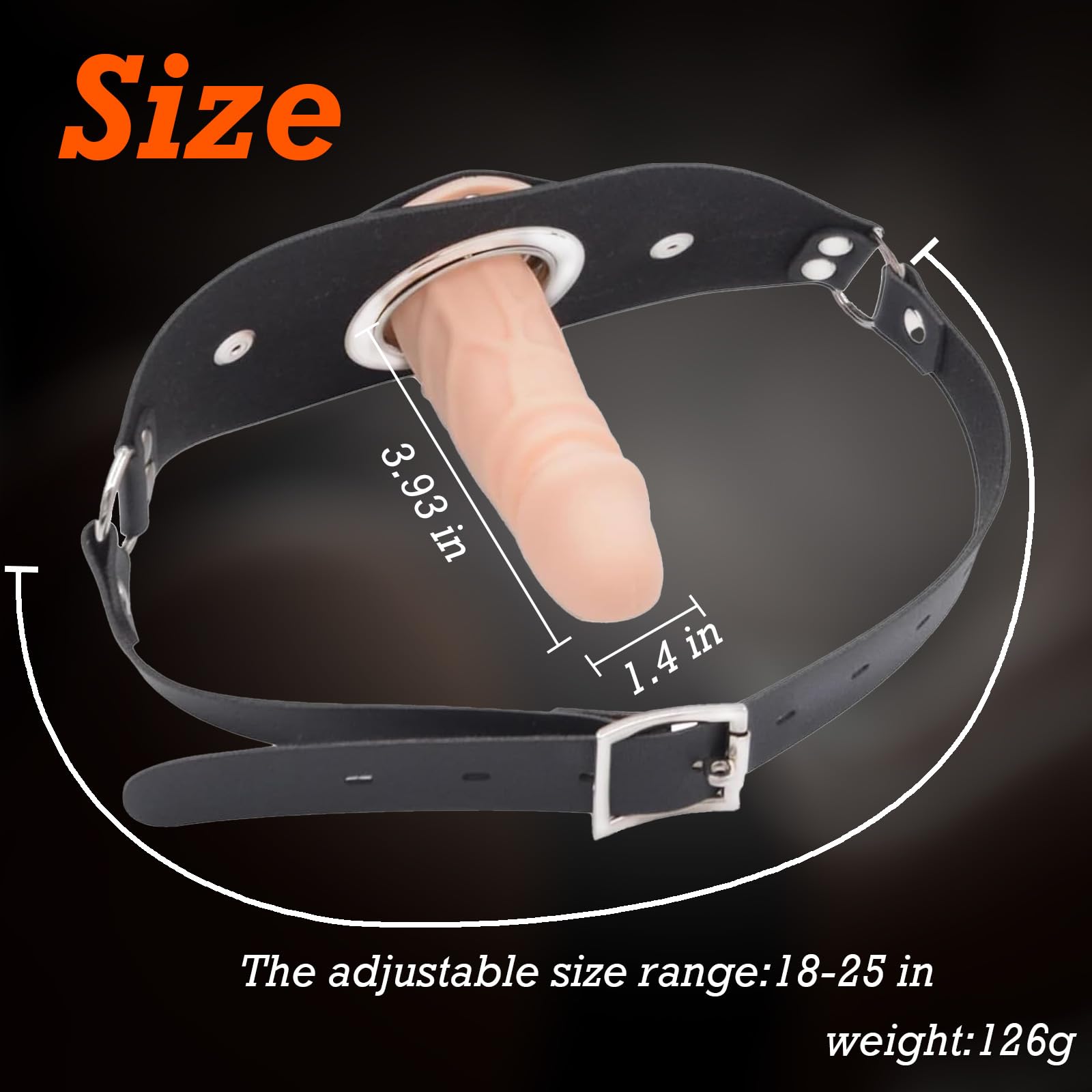 Premium Silicone Penis Gag Ball - Open Mouth Bondage Gear for BDSM & Fetish Play | Adjustable Strap for Comfort | Perfect for Role Play, Couples Games & Self Bondage Scenes