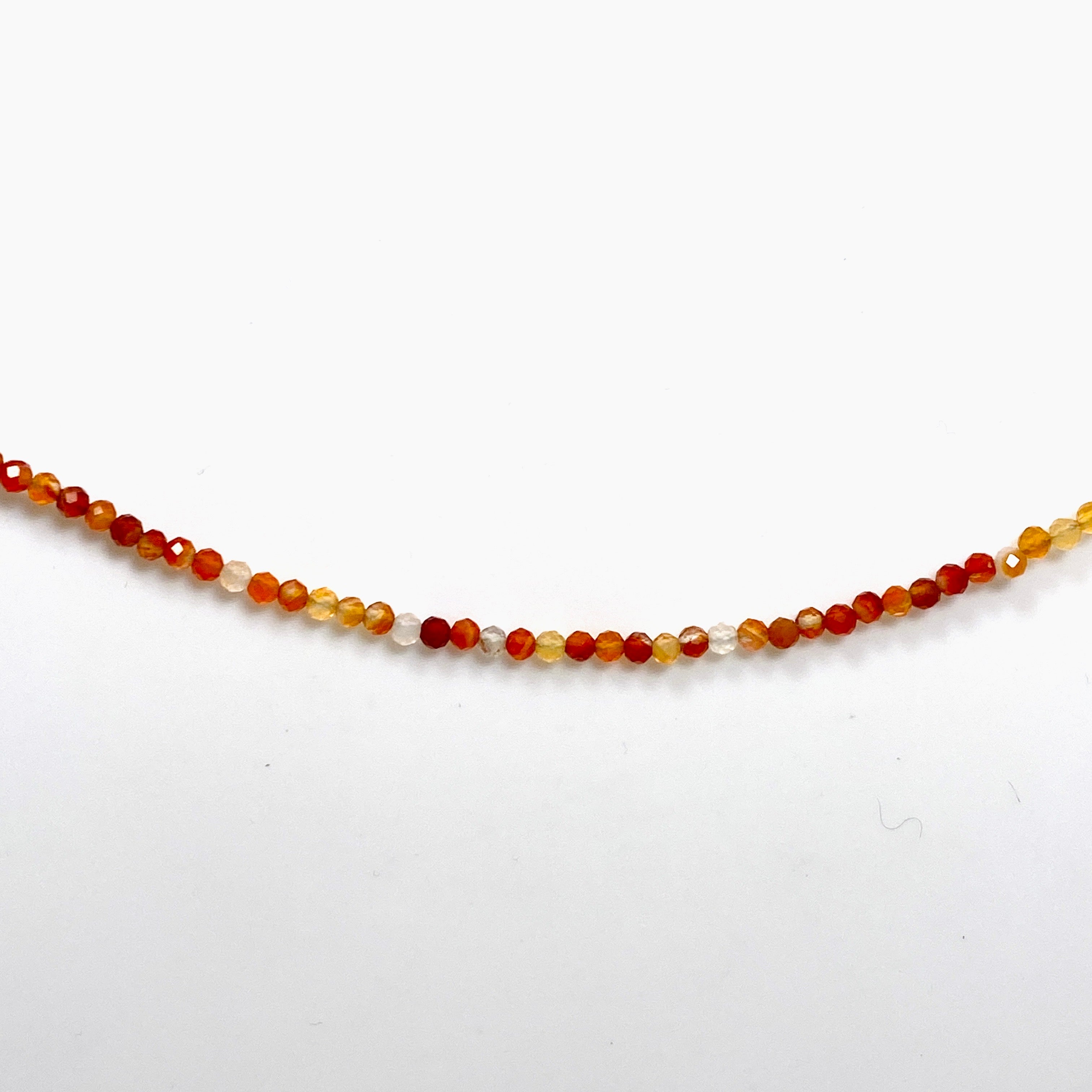 2.5mm Carnelian Micro Bead Necklace - Elegant Natural Stone Jewelry for Women, Boho Chic Accessory for Everyday Wear, Meditation & Yoga