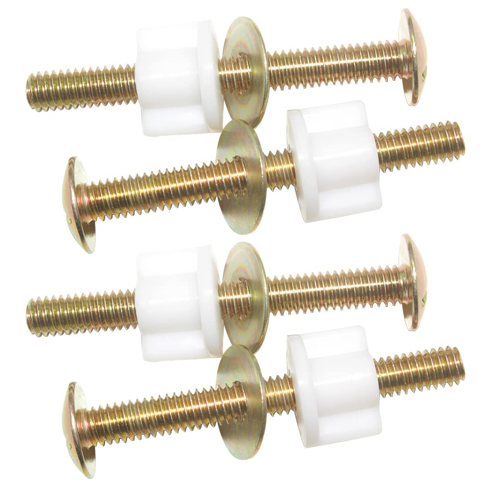4PCS Heavy Duty Universal Toilet Seat Screws Kit - Stainless Steel Hinge Bolts with Plastic Nuts & Metal Washers - Durable Toilet Seat Fastener Replacement for Secure Installation - Perfect for Home, Hotel, and Public Restroom Maintenance