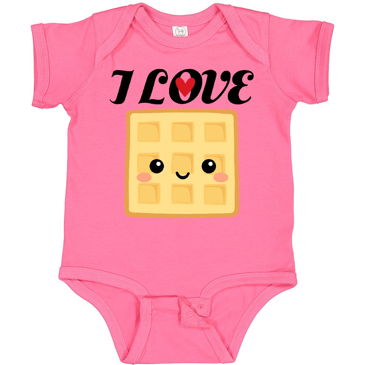 Inktastic Waffle Lover I Love Waffles Baby Bodysuit - Cute & Comfortable Infant Outfit for Breakfast Lovers, Family Photos & Casual Wear