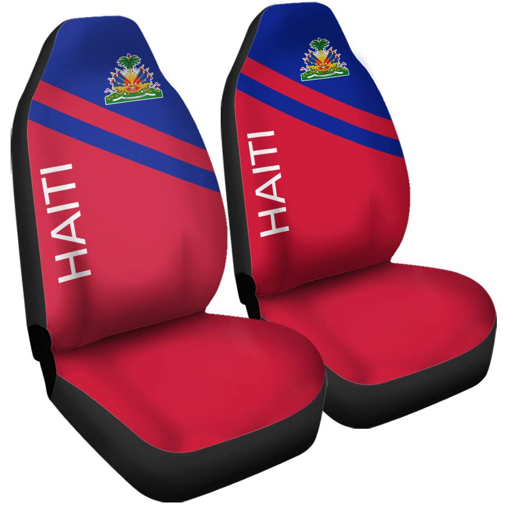 Haitian Coat of Arms Haiti Flag Car Seat Covers - Universal Fit for Most Cars, SUVs & Trucks | Patriotic Car Accessories for Haitian Pride & Road Trips