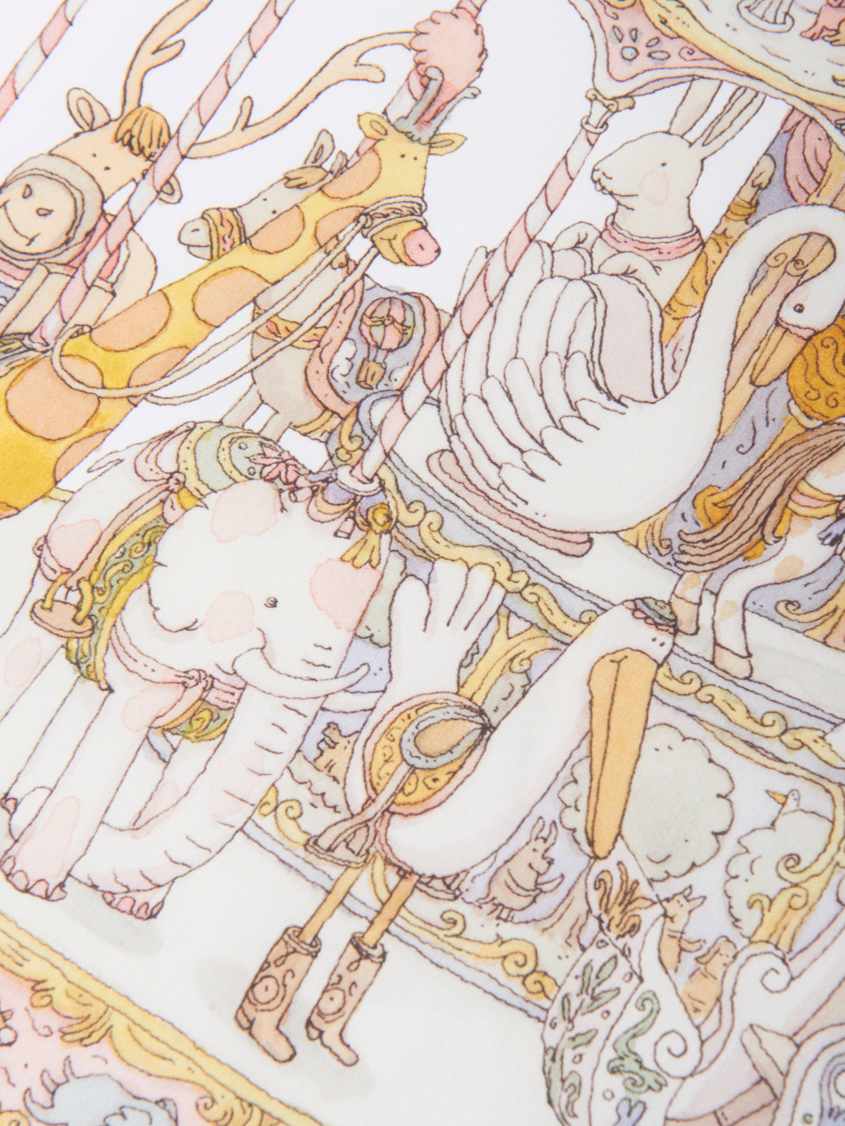 Atelier Choux Baby Girls Carousel Fitted Crib Sheet - Pink 140cm (55