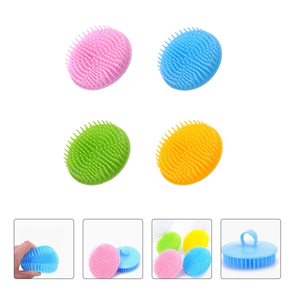 4-Piece Shampoo Brush Set - Scalp Massager & Hair Cleaning Brush for Dandruff Removal, Head Massage & Hair Washing - Perfect for Relaxation, Deep Cleansing & Improved Hair Health at Home or Salon