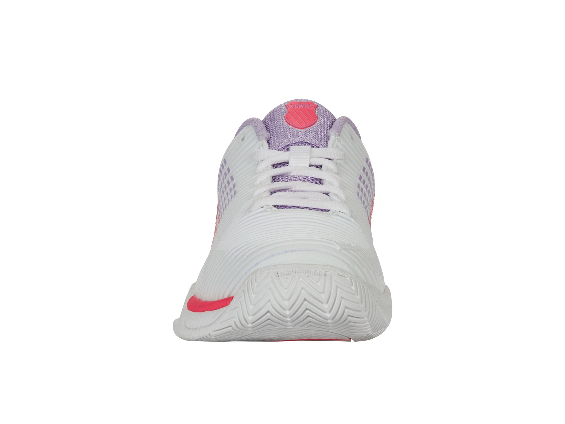 Hypercourt Express 2 Tennis Shoes - Women's White/Orchid Petal/Neon Blaze Athletic Sneakers for Court Sports & Casual Wear