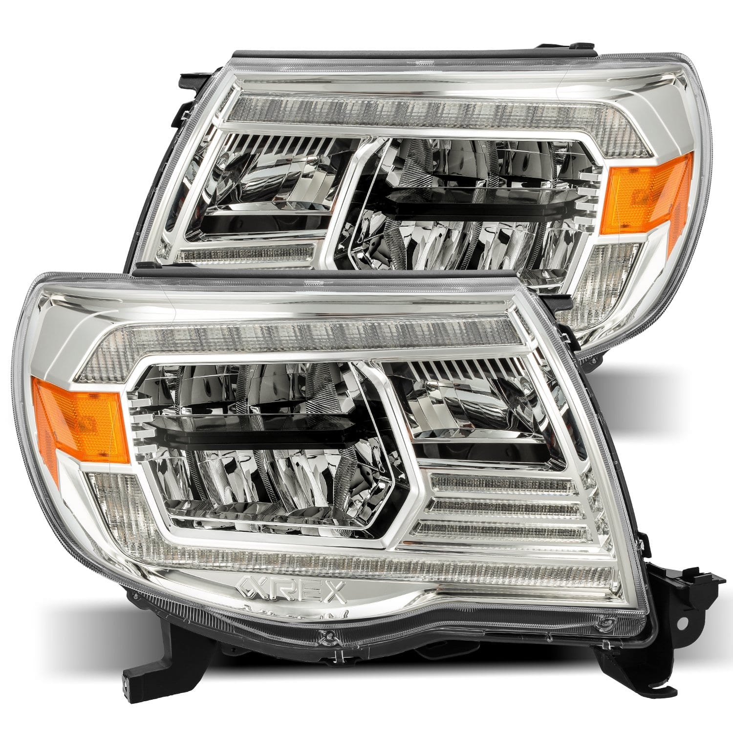 2005-2011 Toyota Tacoma LUXX Series LED Crystal Headlights - Chrome Alpha Rex 880734 - High Performance Replacement Headlights for Off-Road & Night Driving
