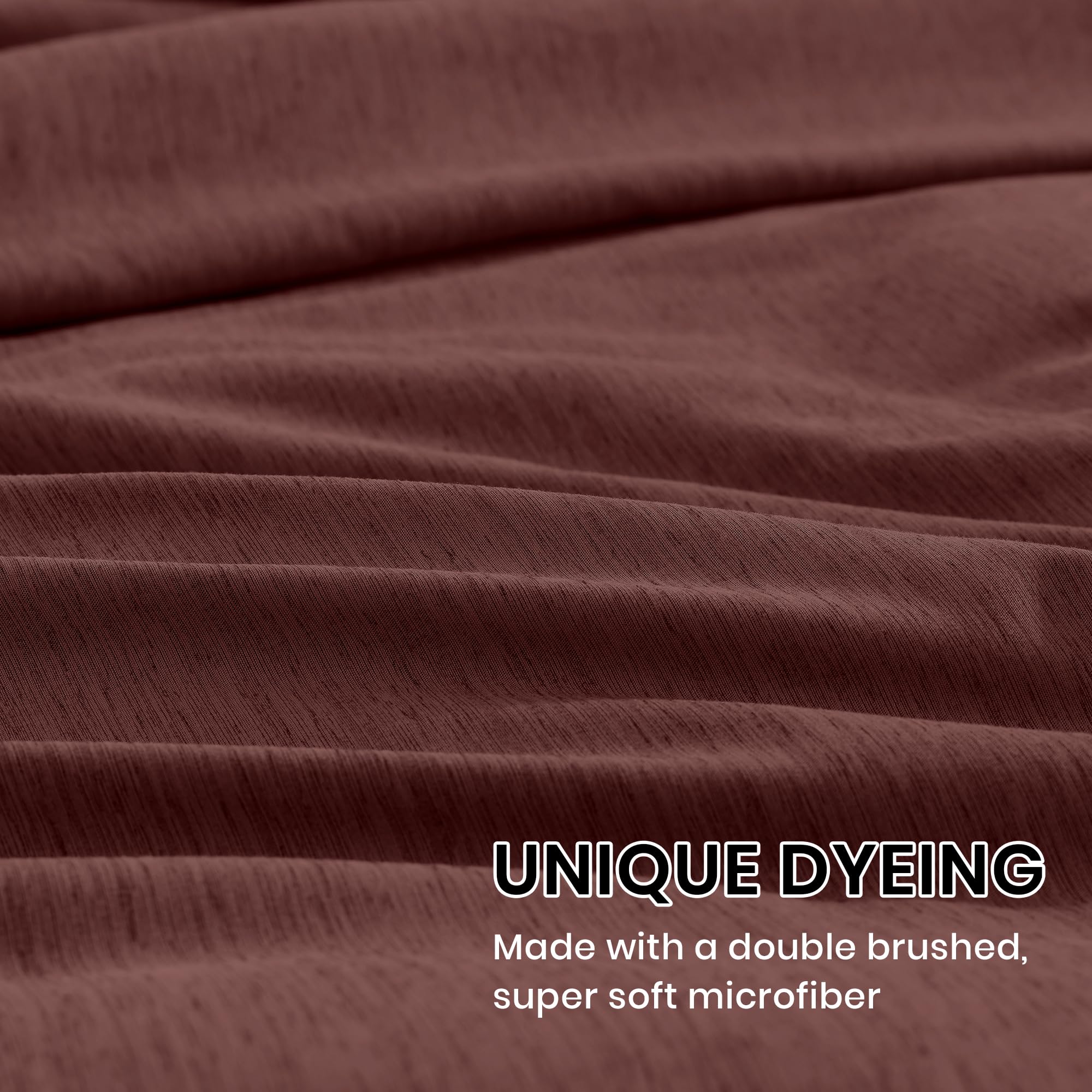 Monbix Queen Comforter Set - 7 Piece Dark Red Reversible Bedding Set with Comforter, Sheets, Pillowcases & Shams | Cationic Dyeing Luxury Bed in a Bag | Perfect for Master Bedroom, Guest Room & Dorm Decor