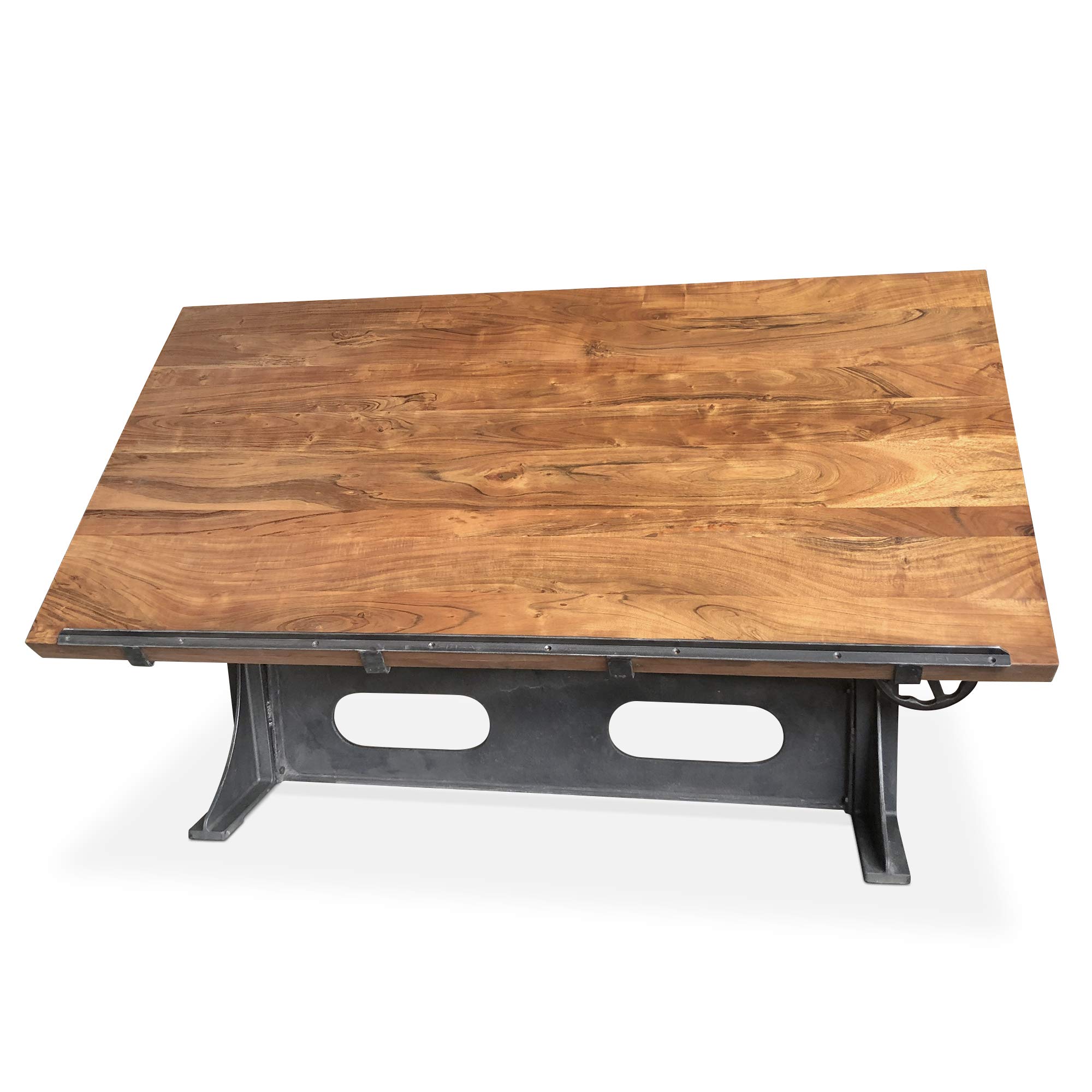Adjustable Industrial Drafting Table with Tilt Top & Cast Iron Base - 70 Inch Wide Heavy-Duty Drawing Desk for Architects, Engineers & Artists - Perfect for Home Office, Studio & Workshop Use