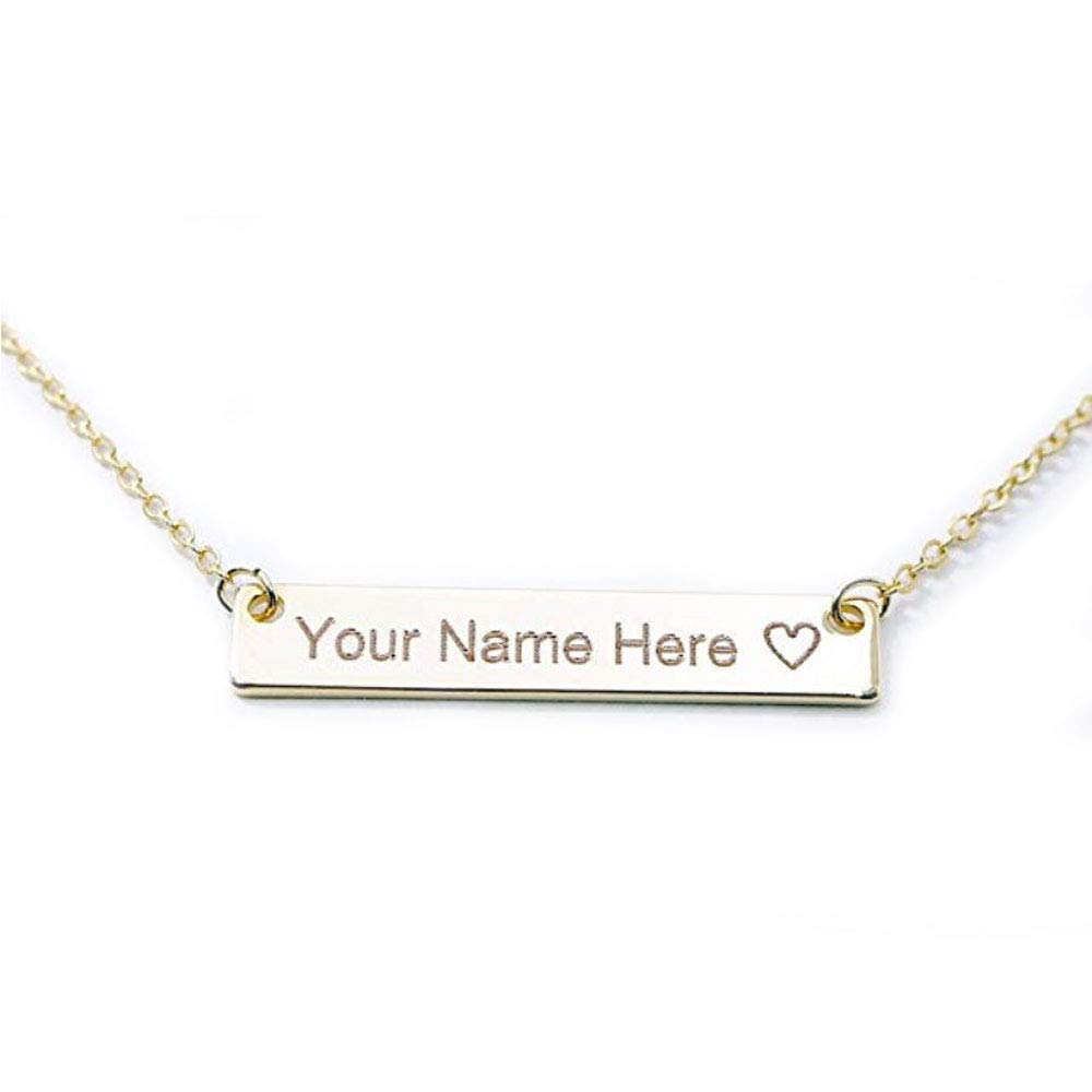 Personalized Name Big Bar Necklace for Women - Engraved Custom Jewelry Gift for Her - Perfect for Birthdays, Anniversaries & Special Occasions