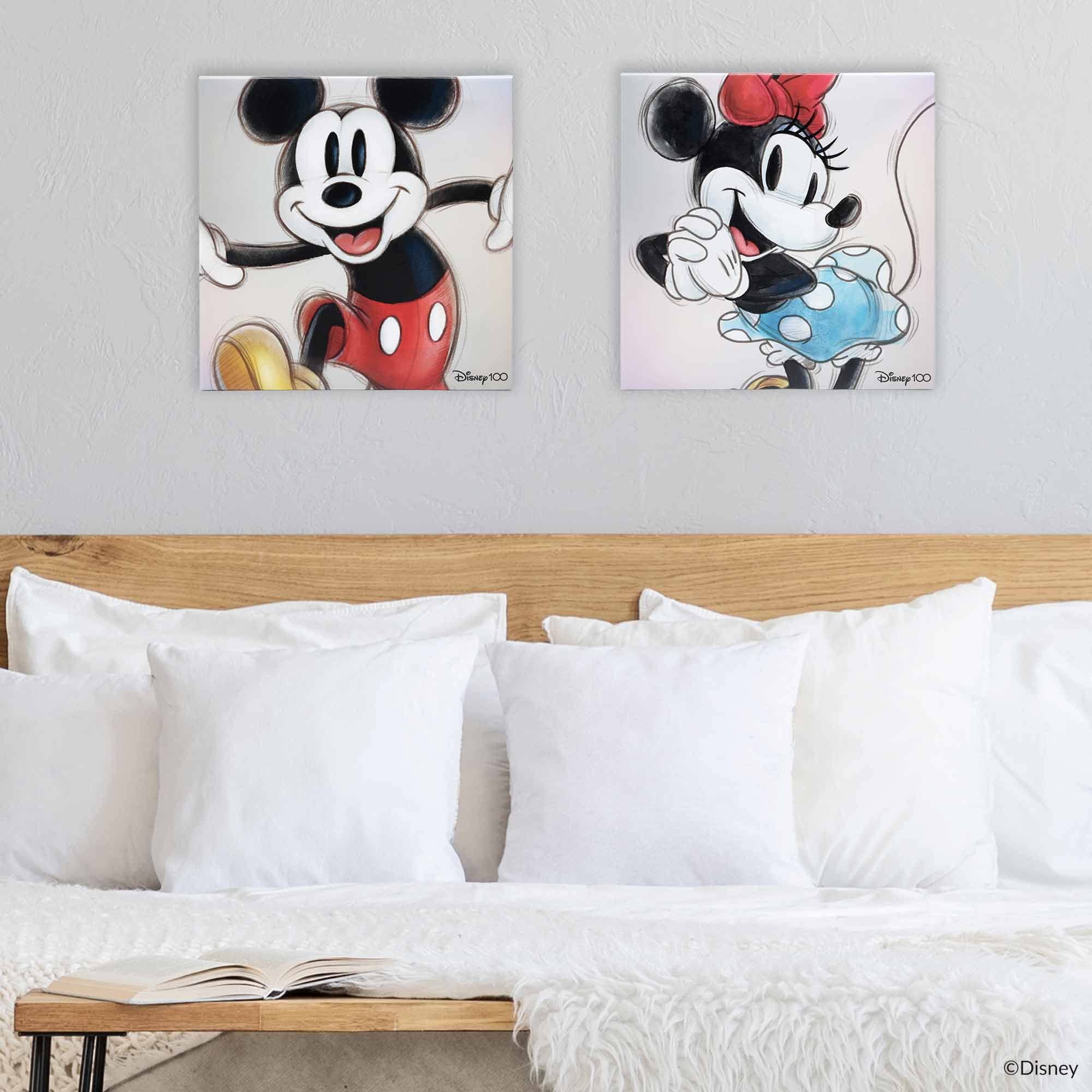 Disney Mickey Mouse Sketch Gallery Wrapped Canvas Wall Art - Classic Mickey Mouse Home Decor for Living Room, Bedroom & Office - Perfect Gift for Disney Fans