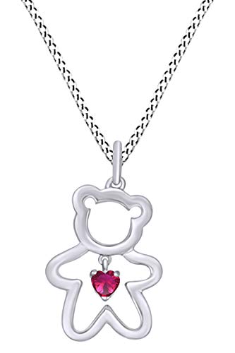 white-gold-plated-silver : Ruby