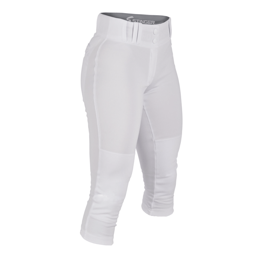 Stinger Premium Fastpitch Softball Pants for Women & Girls - Breathable White Softball Uniform Pants with Stretch Fit - Perfect for Games, Practice & Tournaments