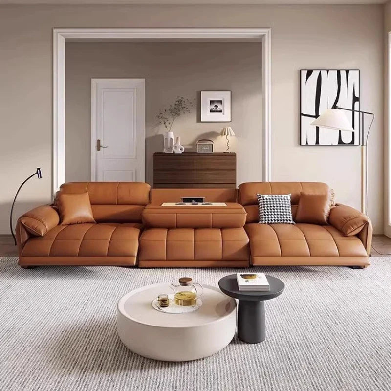 Italian Genuine Leather Recliner Loveseat Sofa - Premium Leather Reclining Couch with Adjustable Backrest for Living Room, Home Theater & Lounge Spaces