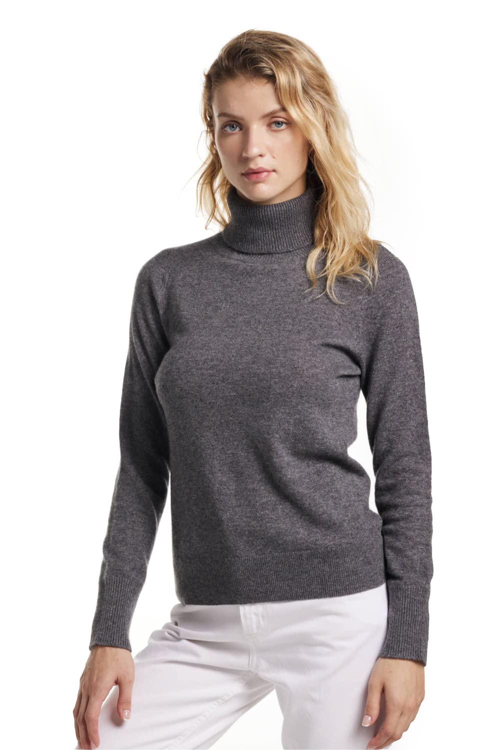 EURKEA 100% Cashmere Women's Turtleneck Sweater - Soft Long Sleeve Winter Pullover Top for Women | Perfect Gift for Christmas, Birthday & Anniversary | Office, Party & Casual Wear