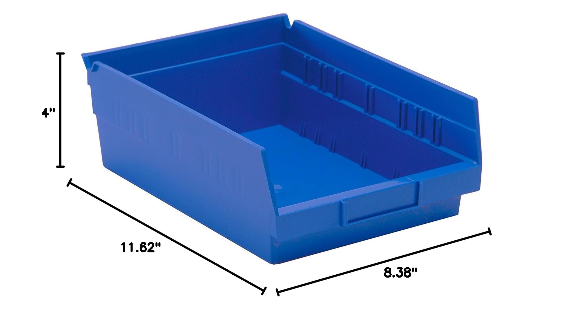 Quantum Storage Systems 8-Pack Blue Plastic Shelf Bins - 11.625